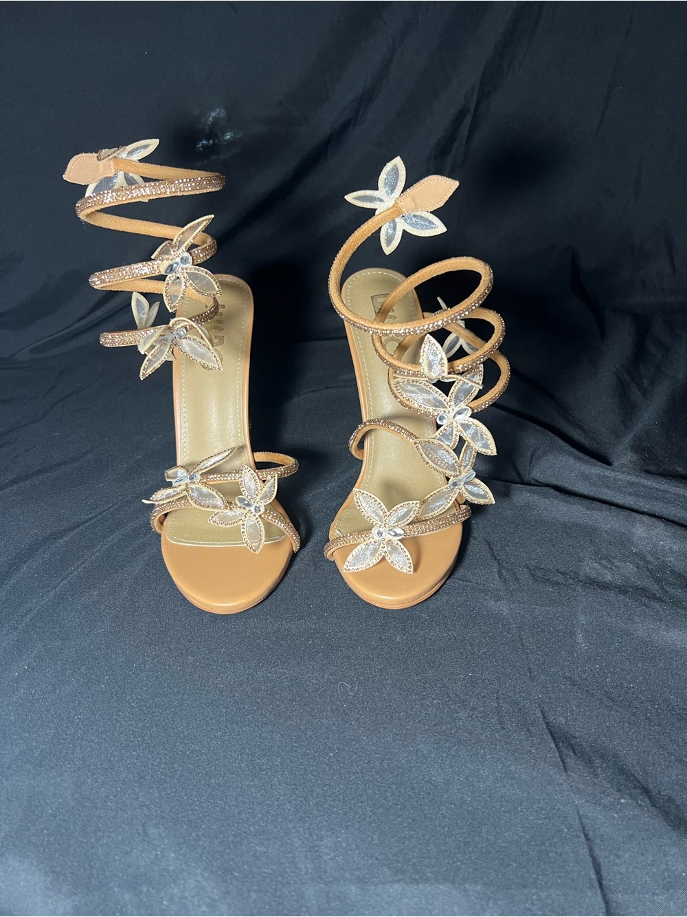 Ego Shoes Stylish Butterfly Wrap Sandals in Tan